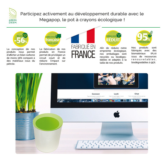 Support stylos publicitaire biodégradable Made in France XL