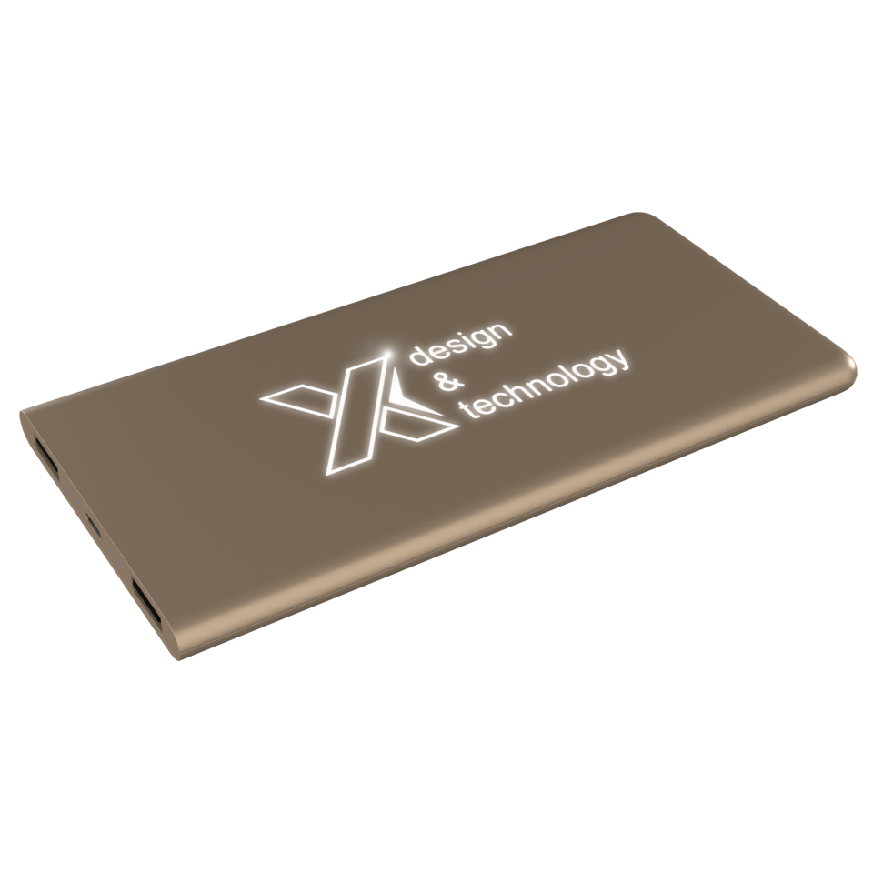 Powerbank publicitaire logo lumineux SCX Design Slim