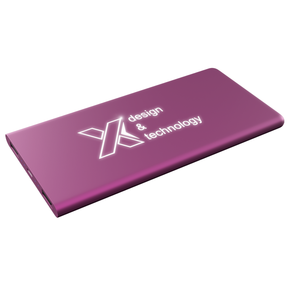 Powerbank publicitaire logo lumineux SCX Design Slim