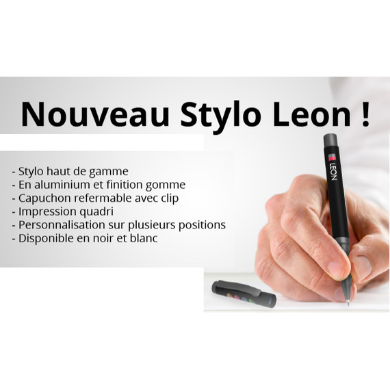 Stylos publicitaires Leon alu et gomme personnalisés express quadri