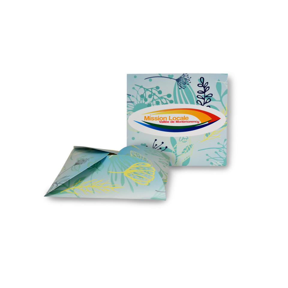 Carte publicitaire Ecologique avec sachet de graines