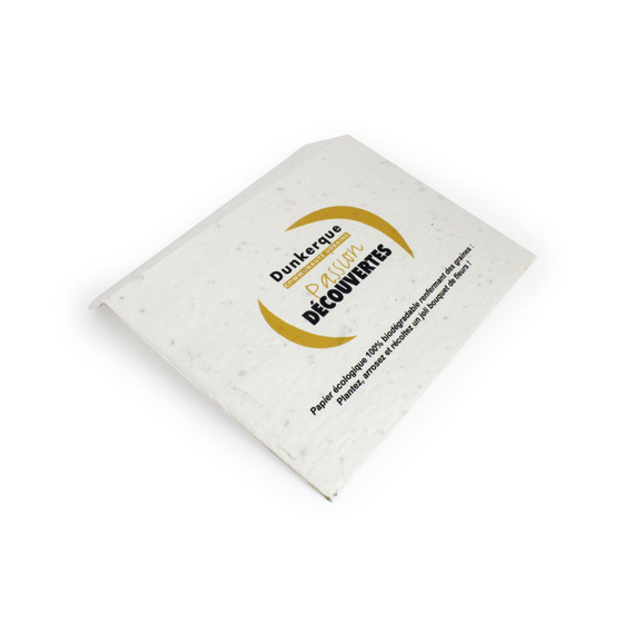 Enveloppe carrée en papier à graines personnalisable