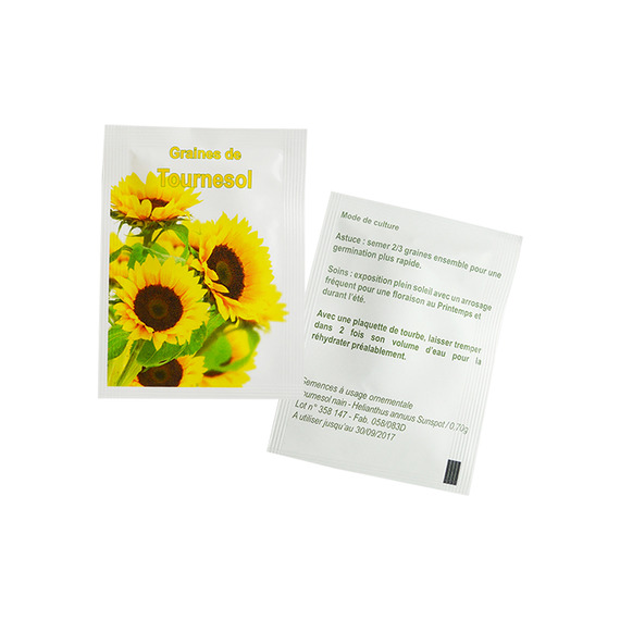 Sachet publicitaire de graines 60x80 mm standard - 14 modèles