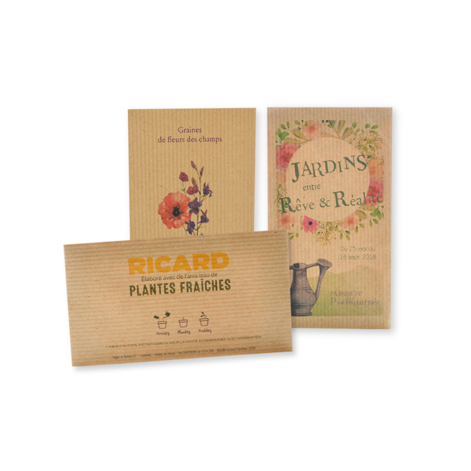 Sachet publicitaire de graines Kraft brun 70x120 mm