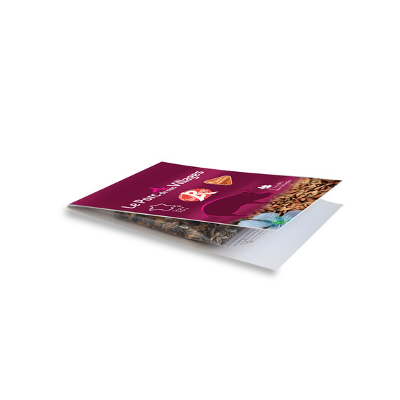 Sachet publicitaire cavalier allongé fleurs  70x105 mm