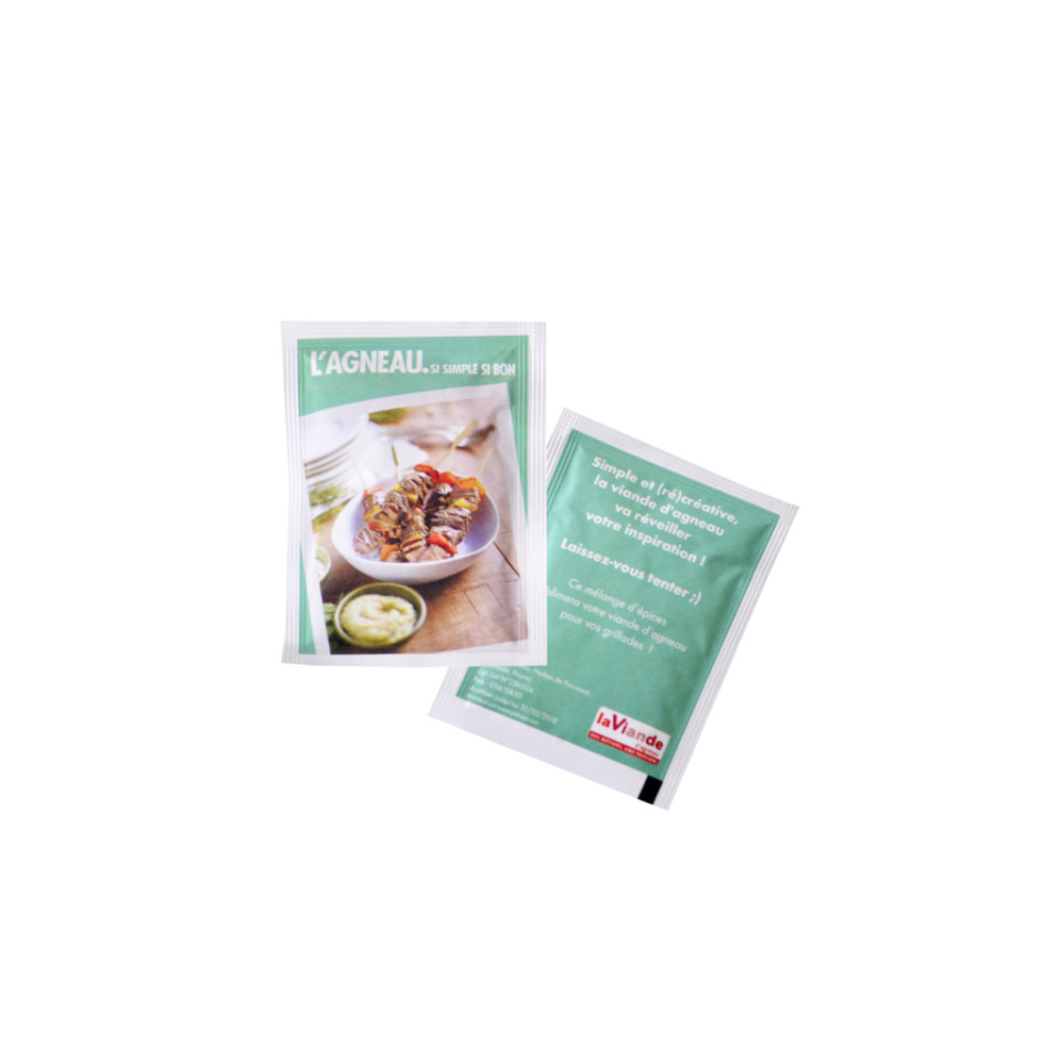 Sachet publicitaire d'Epices Bio 60x80 mm Quadri