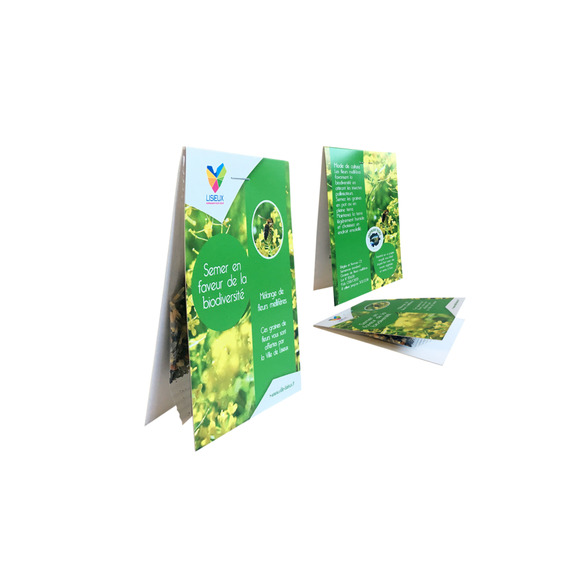 Sachet publicitaire cavalier allongé fleurs  70x105 mm