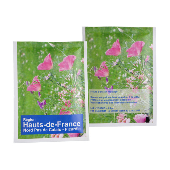 Sachet publicitaire de graines 82x110 mm 1 coul