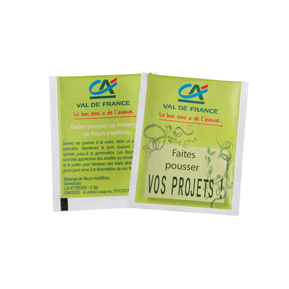 Sachet publicitaire de graines 60x80 mm 1 coul