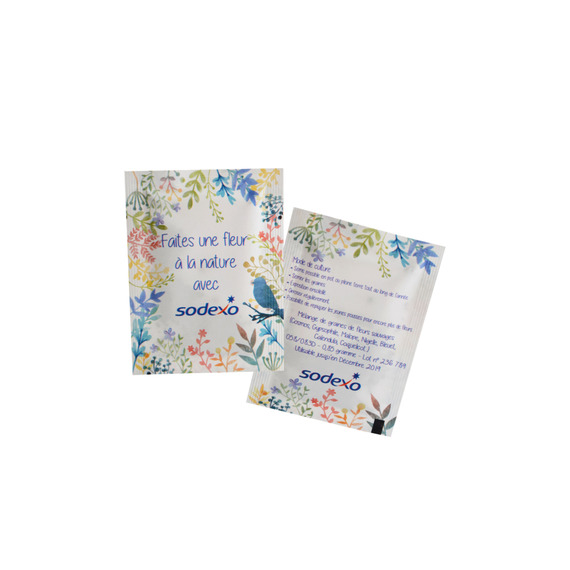 Sachet publicitaire de graines 60x80 mm 1 coul