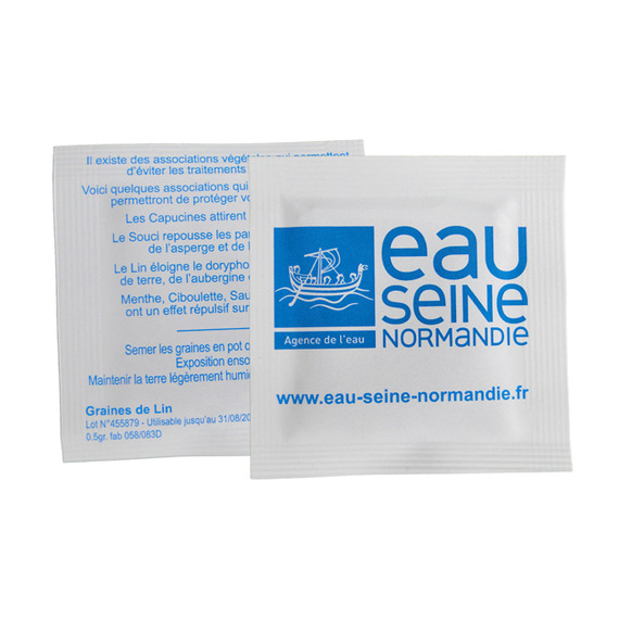 Sachet publicitaire de graines 55x55 mm 1 coul