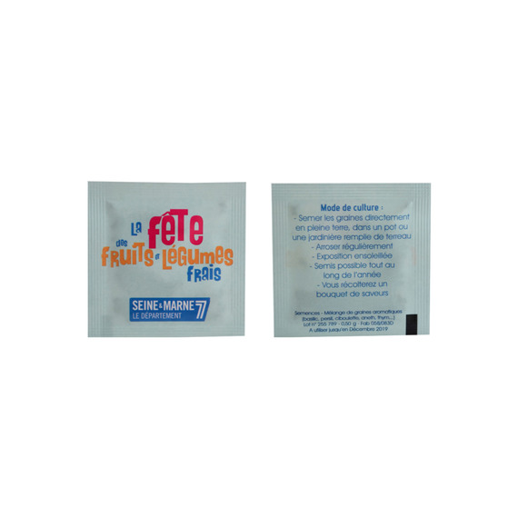 Sachet publicitaire de graines 55x55 mm 1 coul