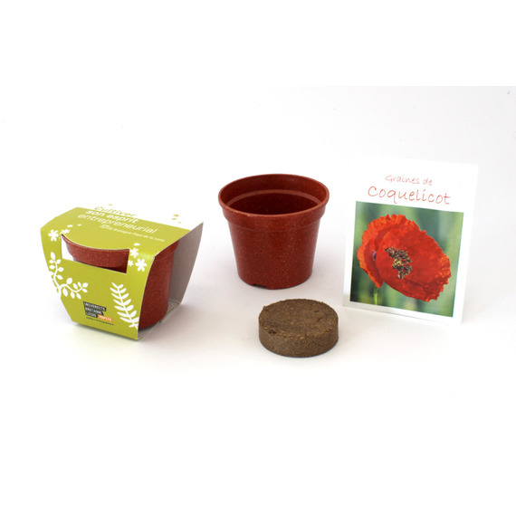 Kit publicitaire Jardin Ecolo - pot paille de riz couleur