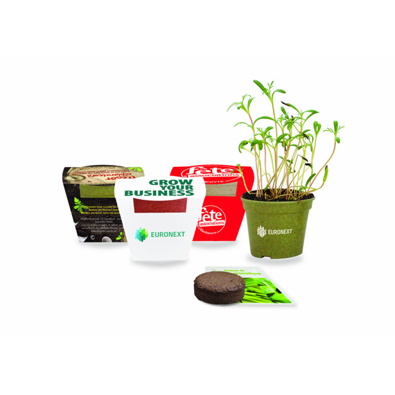 Kit publicitaire Jardin Ecolo - pot paille de riz couleur