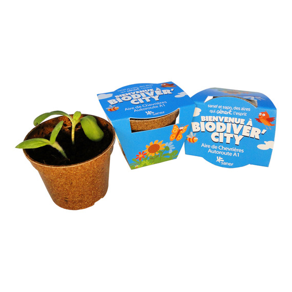 Kit publicitaire Jardin Ecolo - pot biodégradable  paille de riz