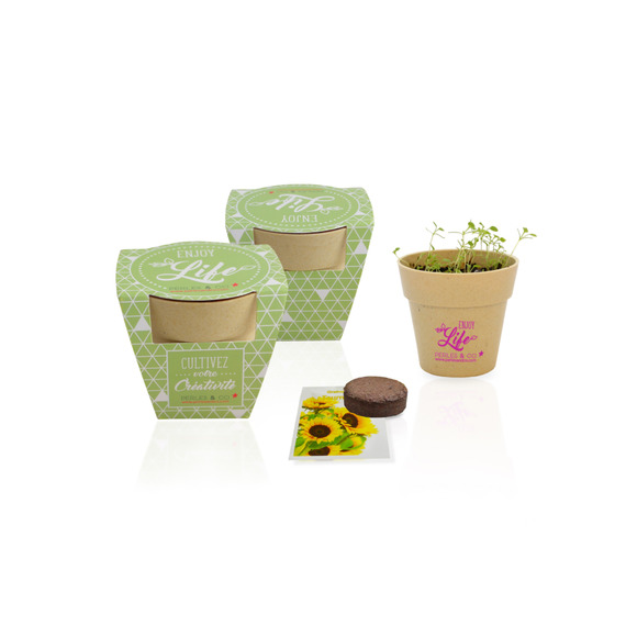 Kit publicitaire de plantation Pot Biodégradable Bambou