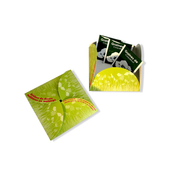 Carte publicitaire Ecologique avec sachet de graines