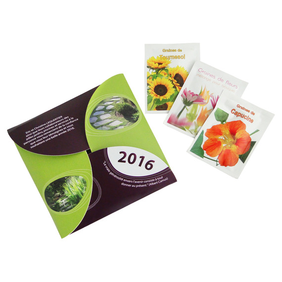 Carte publicitaire Ecologique avec sachet de graines