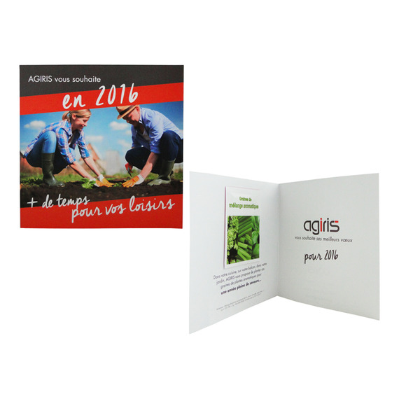 Carte publicitaire 2 volets sachet de graines