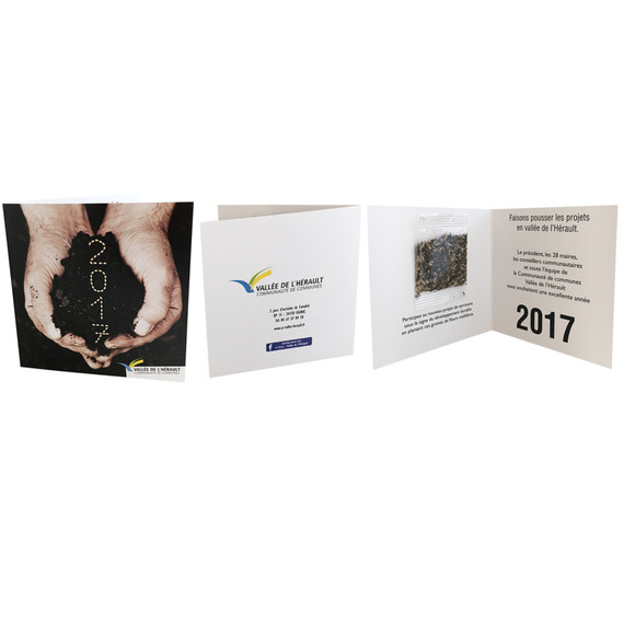 Carte publicitaire 2 volets sachet de graines