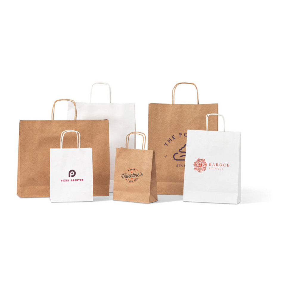 Sac en papier kraft personnalisable Express Made in Europe 180 x 240 x 80 mm