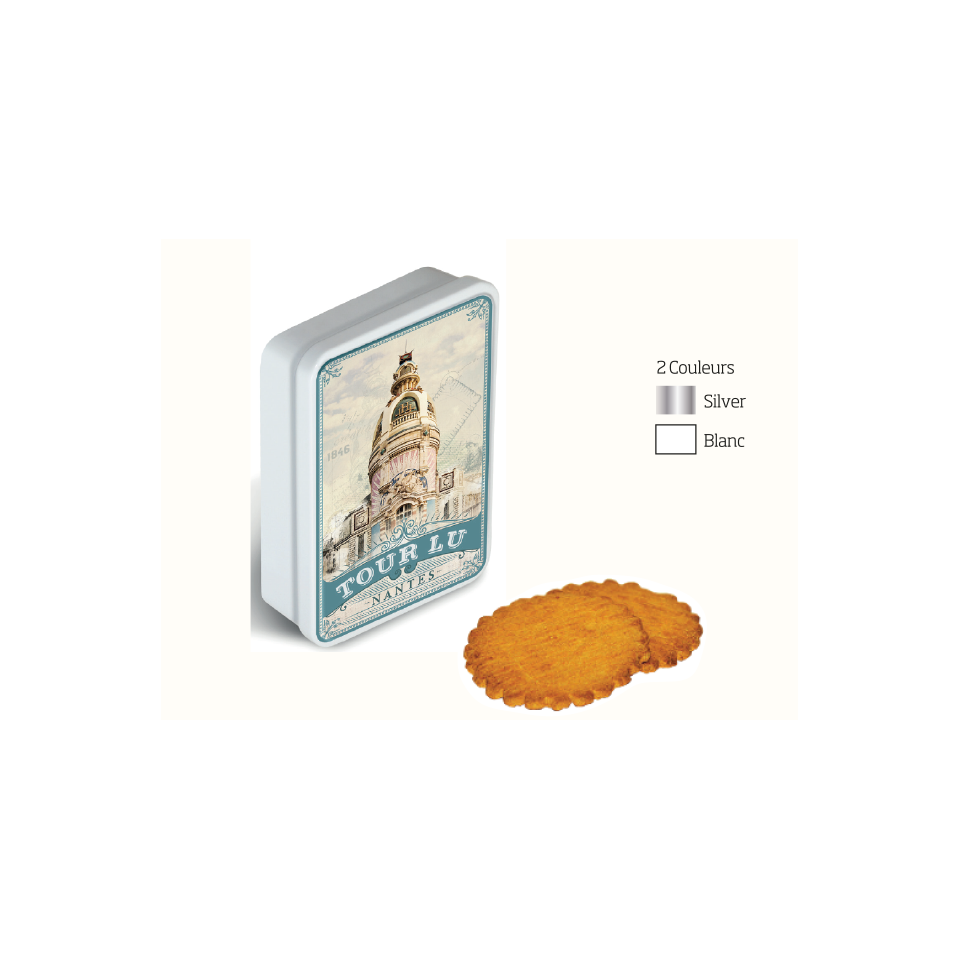 Boîte plate de biscuits grands sablé personnalisable 175 gr fabriqué en France