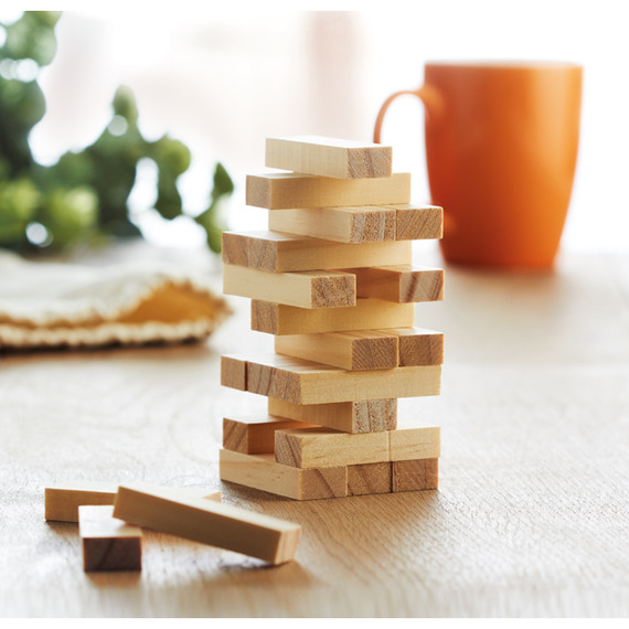 Jeux de construction de tour en bois publicitaires