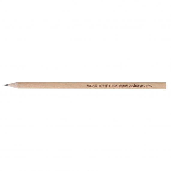 Crayon de papier personnalisable Rond Eco sans vernis 17.6 cm