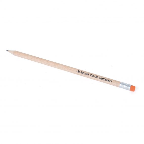 Crayon de papier personnalisable Rond Eco sans vernis 17.6 cm