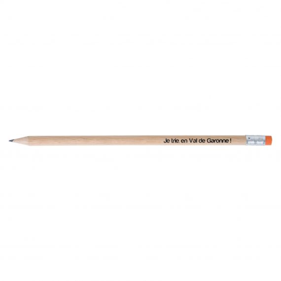 Crayon de papier personnalisable Rond Eco sans vernis 17.6 cm