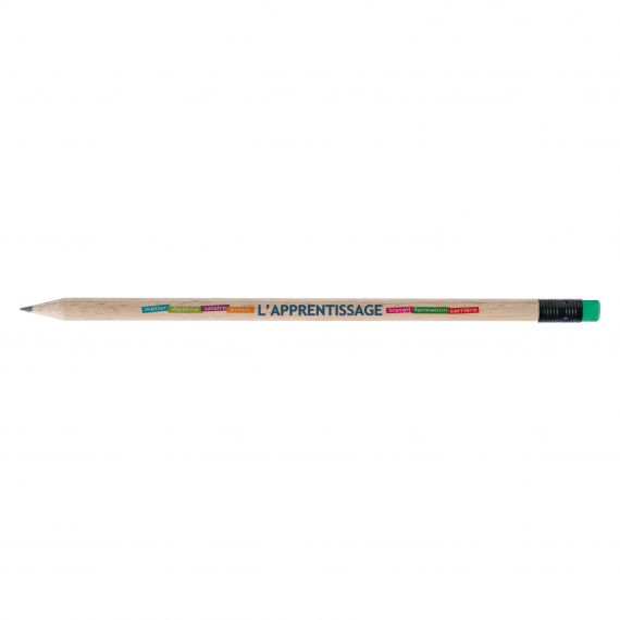 Crayon de papier personnalisable Rond Eco sans vernis 17.6 cm