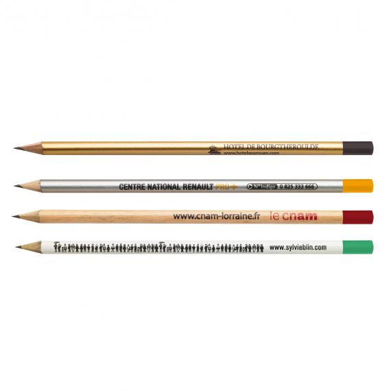 Crayon de papier en bois publicitaire rond vernis pantone 17.6 cm France