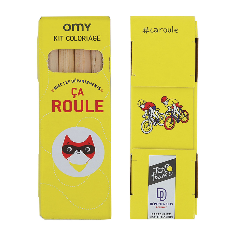 Etui en carton publicitaire de 4 crayons de couleur quadri surface totale 8.7 cm