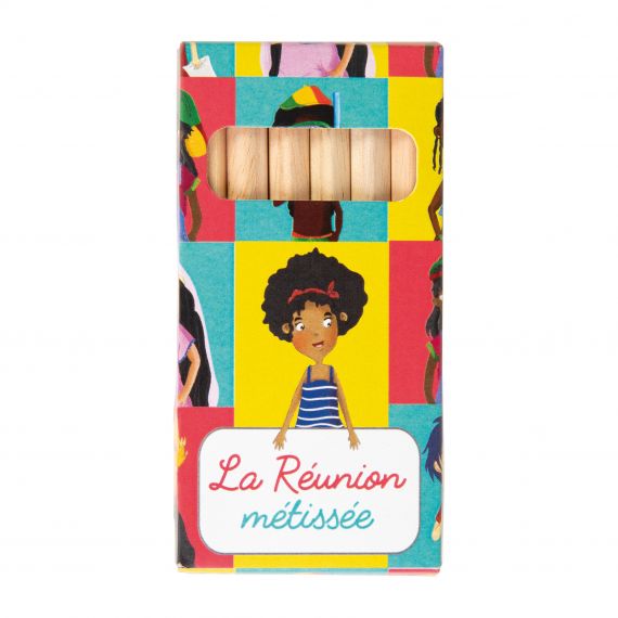 Etui en carton personnalisable de 6 crayons de couleurs 8.7cm