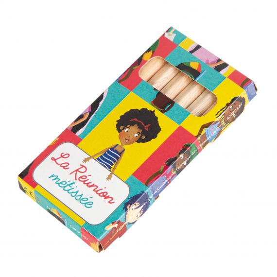 Etui en carton personnalisable de 6 crayons de couleurs 8.7cm