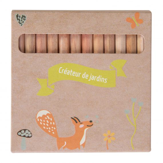 Etui publicitaire Kraft 12 crayons de couleurs France