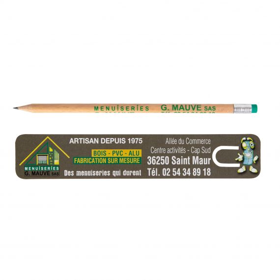 Kit marque page publicitaire et crayon