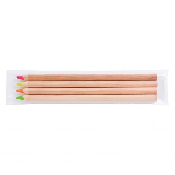 Set surligneur fluo en bois publicitaire 176 mm