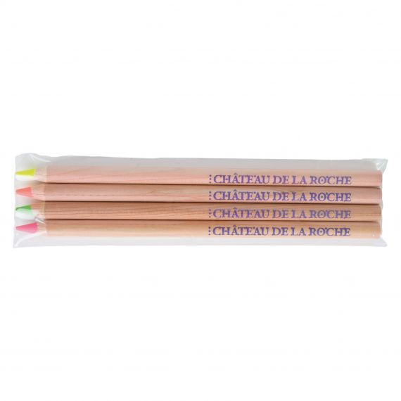 Set surligneur fluo en bois publicitaire 176 mm