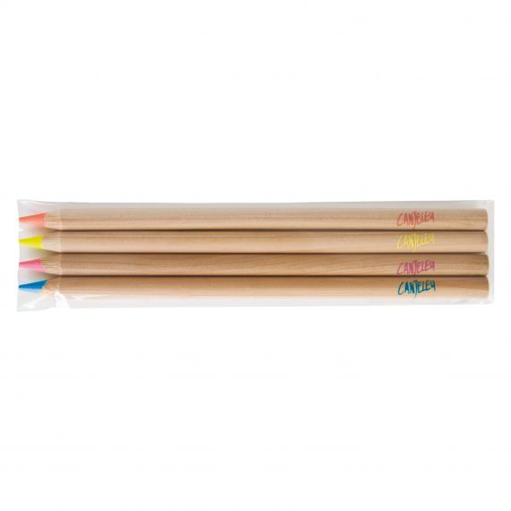 Set surligneur fluo en bois publicitaire 176 mm