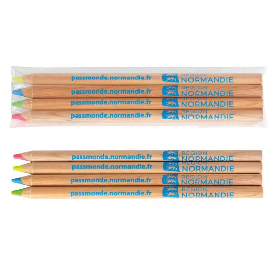 Set surligneur fluo en bois publicitaire 176 mm