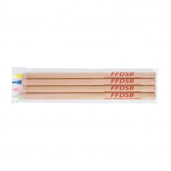 Set surligneur fluo en bois publicitaire 176 mm