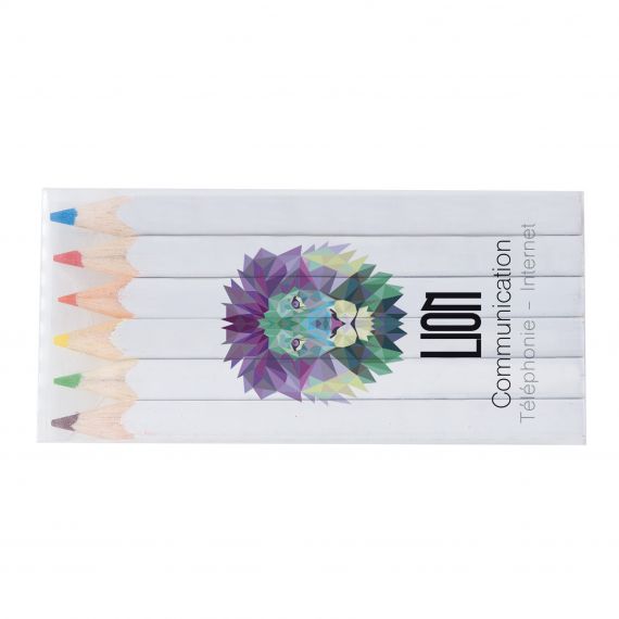 Set de 6 crayons de couleur publicitaire 8.7 cm