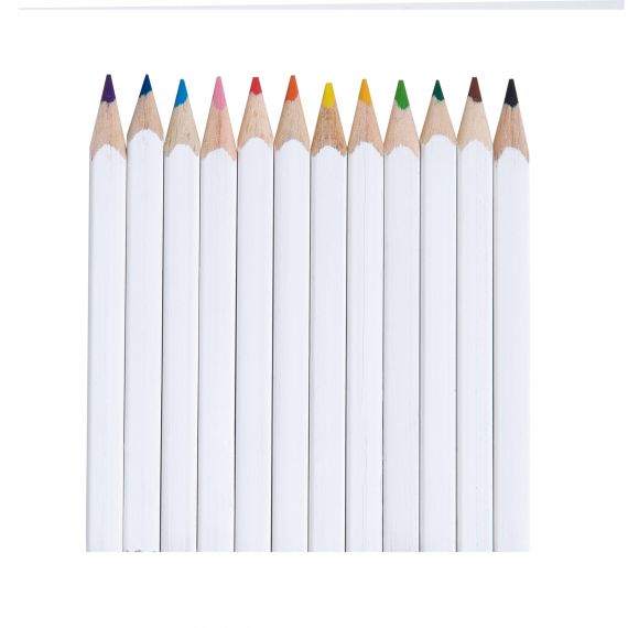 Set de 12 crayons de couleur personnalisés en quadri 8.7 cm