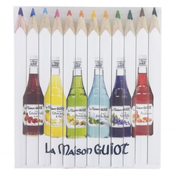 Set de 12 crayons de couleur personnalisés en quadri 8.7 cm