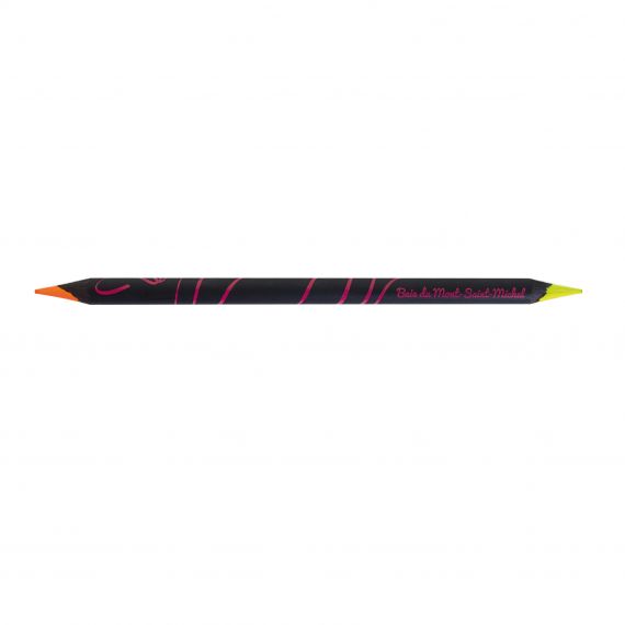 Surligneur fluo publicitaire en bois 17,6 cm bi-couleur