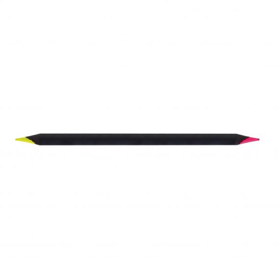 Surligneur fluo publicitaire en bois 17,6 cm bi-couleur