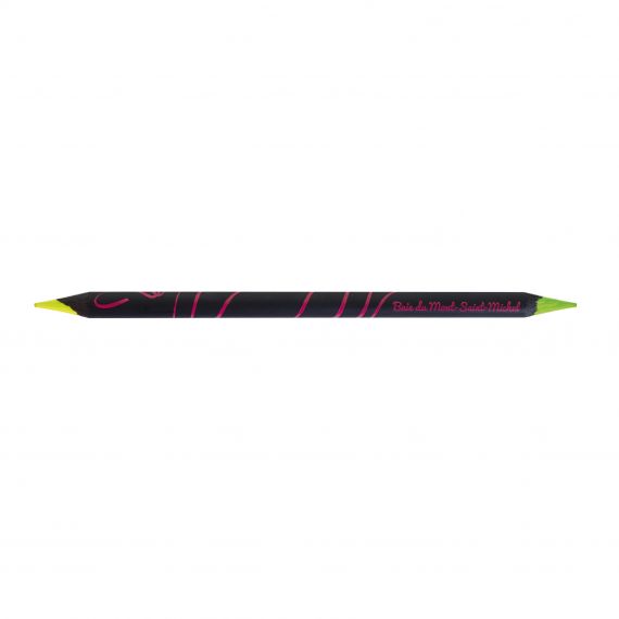 Surligneur fluo publicitaire en bois 17,6 cm bi-couleur