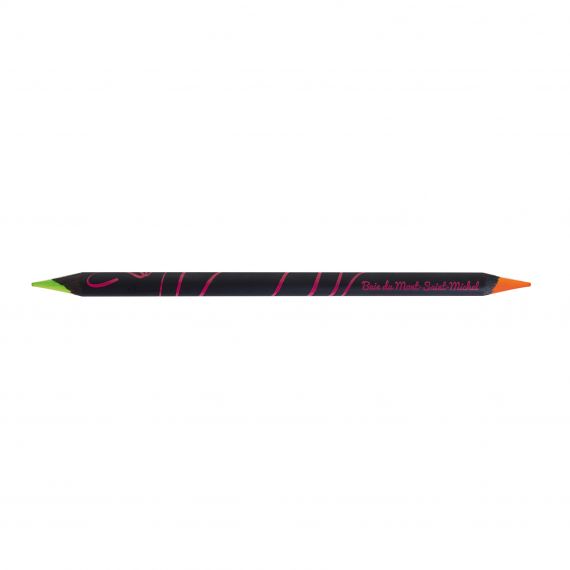 Surligneur fluo publicitaire en bois 17,6 cm bi-couleur