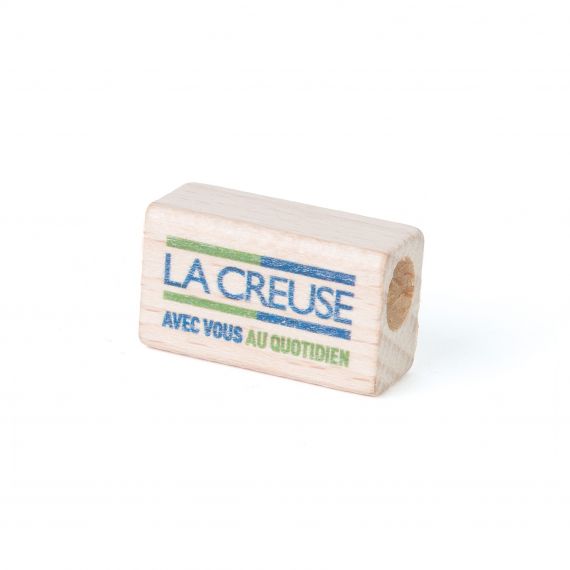 Taille crayon publicitaire en bois 1 trou 8 mm